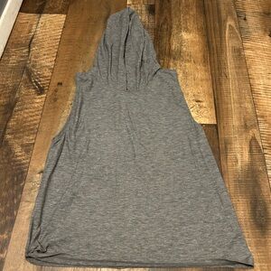 Gray UA Brand Sleeveless Hooded Top